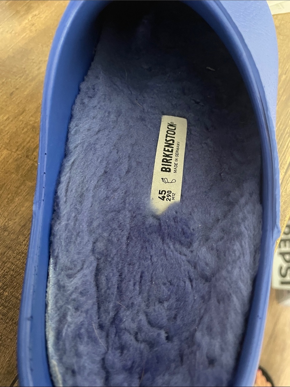 Birkenstock Blue Fleece-Lined Clogs - Picture 6 of 9